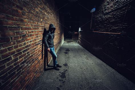 Suspicious Man In Dark Alley High Quality People Images Creative Market