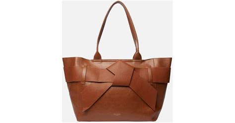 Ted Baker Jimma Large Faux Leather Tote Bag In Brown Lyst Canada