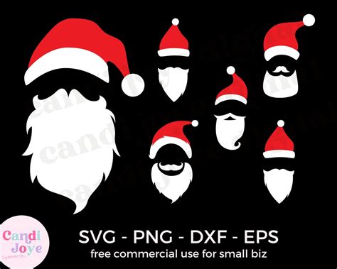 Santa Hat Svg Santa Claus Svg Christmas Svg Christmas Clipart Beard Cut