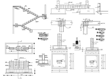 Column And Beam Structural Design Autocad Drawing Cadbull