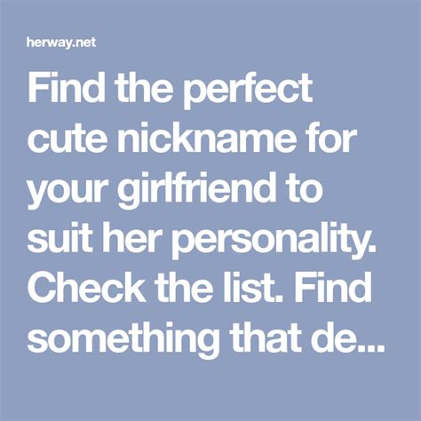 300 Cute Nicknames For Girlfriend And Their Meanings Cute