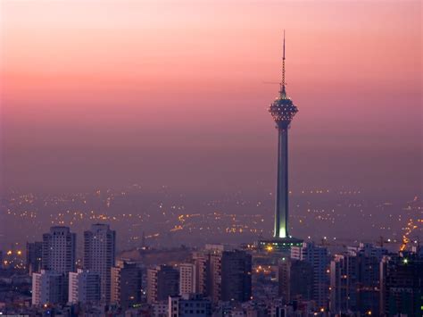 Tehran Skyline Tehran At Sunrise Featuring The Miladi Tow Flickr