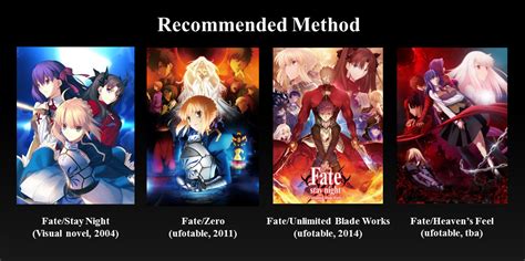 Unlimited blade works, followed by the fate/stay night: An Introductory Guide To: The Fate Series
