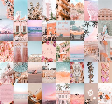 Pink Beach Aesthetic Collage Beach Collage Wallpapers Top Free