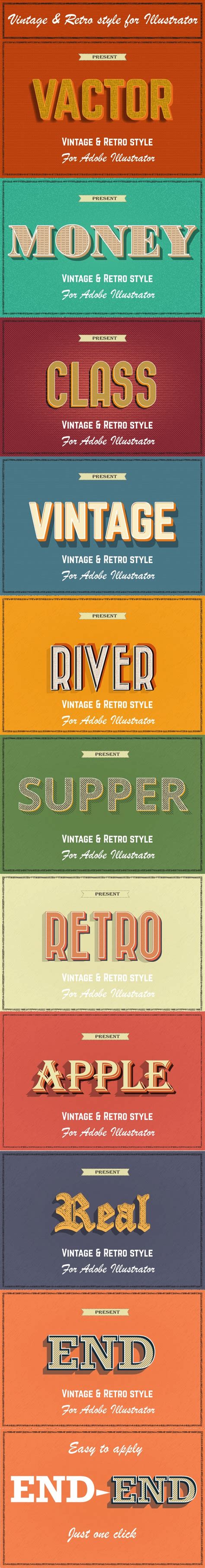 Vintage And Retro Graphic Styles For Illustrator Add Ons Graphicriver