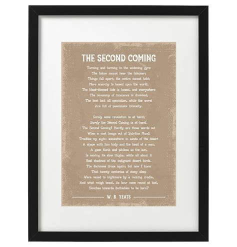 Wb Yeats The Second Coming Poem Art Print Etsy Uk