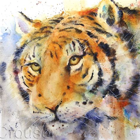 Tiger Watercolor Zoo Animal Print By Dean Crouser Etsy Tiger Canvas