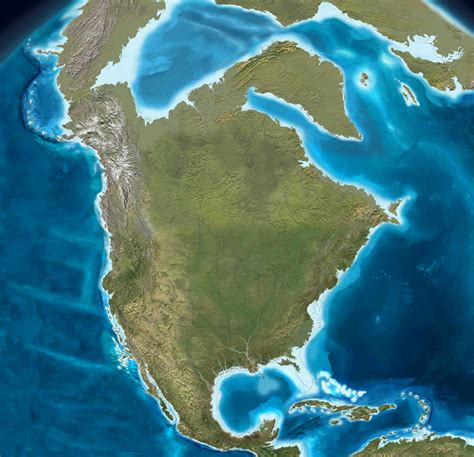 North America Coastline At The Last Ice Age Vivid Maps