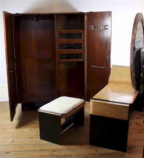 Art deco vanity table with mirror this beautiful art deco style vanity table is made of birdseye maple, bubinga, maple and ebony. Art Deco birds eye maple bedroom suite Hille | Furniture ...