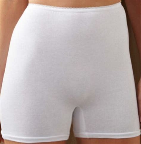 Pair Size White Cotton Womens Long Leg Panties Usa Made Close Out Ebay