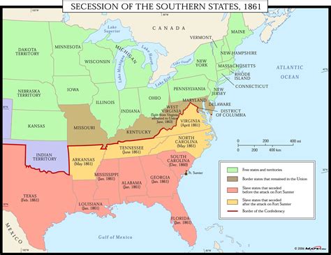 Secession Of The Southern States 1861 Map