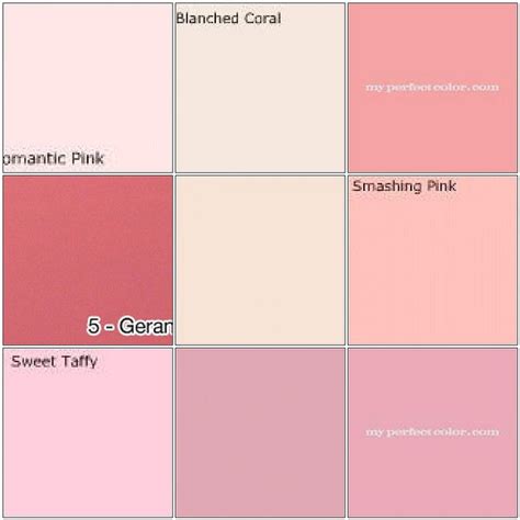 Pink Paint Color Chart