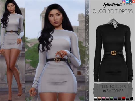 Gucci Belt Dress Sims 4 Dresses Sims 4 Clothing Lv Belt Women Outfit