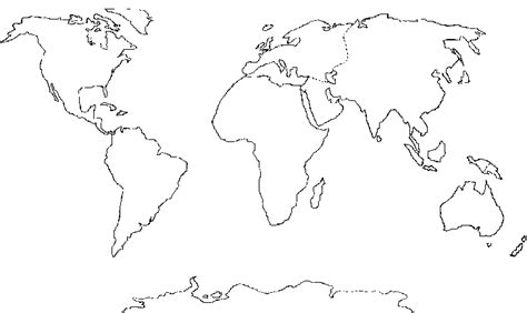 Blank World Map 7 Continents
