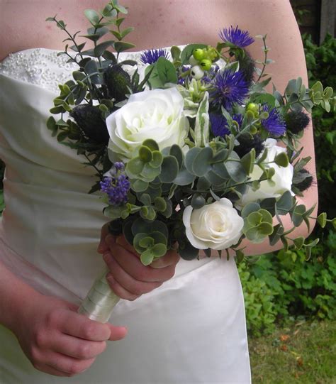 Scottish Gretna Green Thistle Brides Bridesmaid Bouquet Flowers