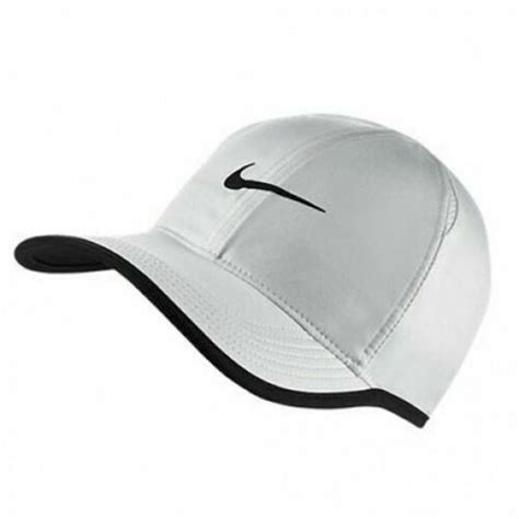 Nike Dry Fit Feather Light Cap Hat Running Tennis Golf Sports White