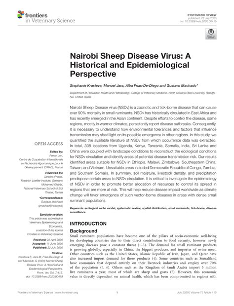 pdf nairobi sheep disease virus a historical and epidemiological perspective