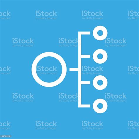 Organization Chart Icon On A Blue Background Stock Illustration