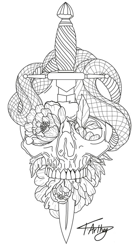 Skull And Snake Tattoo Designs Winfred Bradshaw