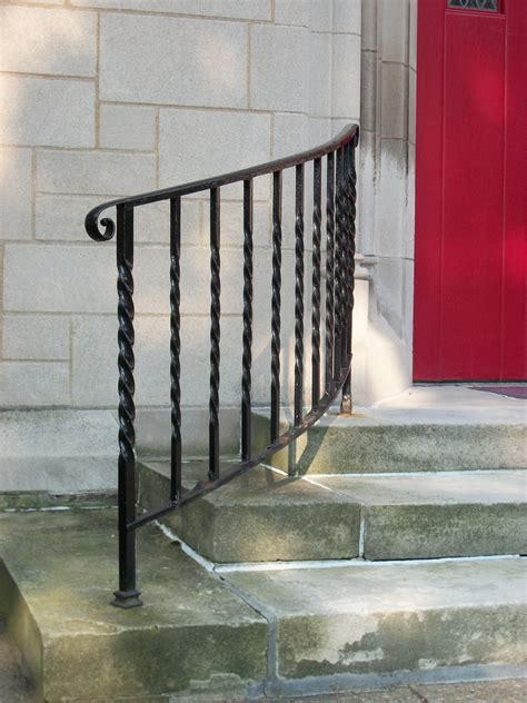 Curved Railing Iron Stair Railing Front Porch Steps Wrought Iron Stairs