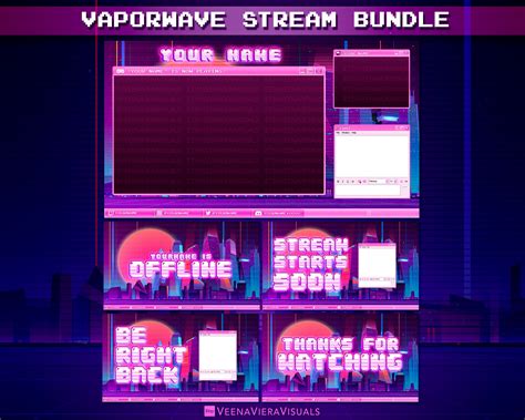 Vaporwave Stream Overlay Set For Twitch Facebook And Youtube Etsy Canada