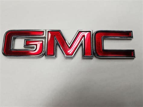 Gmc Redchrome Gmc Tailgate Emblem For 2014 Sierra Oem 15201507 Pre