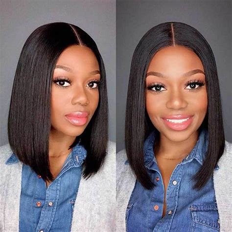 Bob Wig Straight Lace Front Human Hair Wigs T Part Hd Transparent