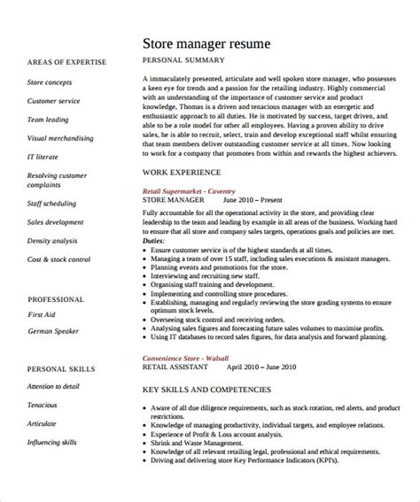 Download sample resume templates in pdf, word formats. 11+ Store Manager Resume Templates | Sample Templates