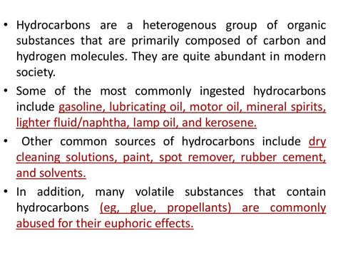 Toxicity Of Hydrocarbons
