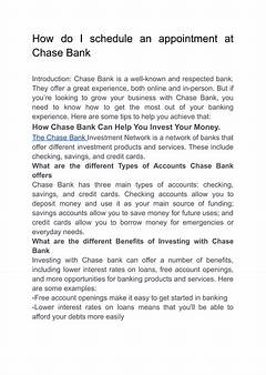 Chase Business Appointment
