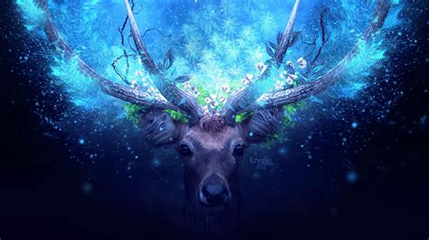 Deer Artistic Blue Manipulation Hd Artist 4k Wallpapers Images