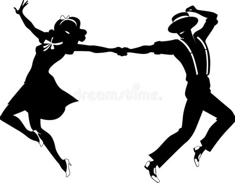 Lindy Hop Silhouette Stock Vector Illustration Of Jitterbug 44228471