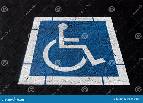 Handicapped Symbol Painted On Ashpalt Stock Photo Image Of
