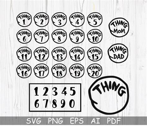 Thing 1 Thing 2 Svg Cut Filething Svg File For Cricutthing Etsy