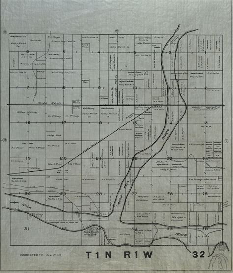 1923 Maricopa County Arizona Land Ownership Plat Map T1n R1w Arizona