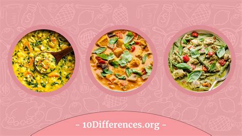 Diferencia entre el curry tailandés amarillo rojo y verde IE