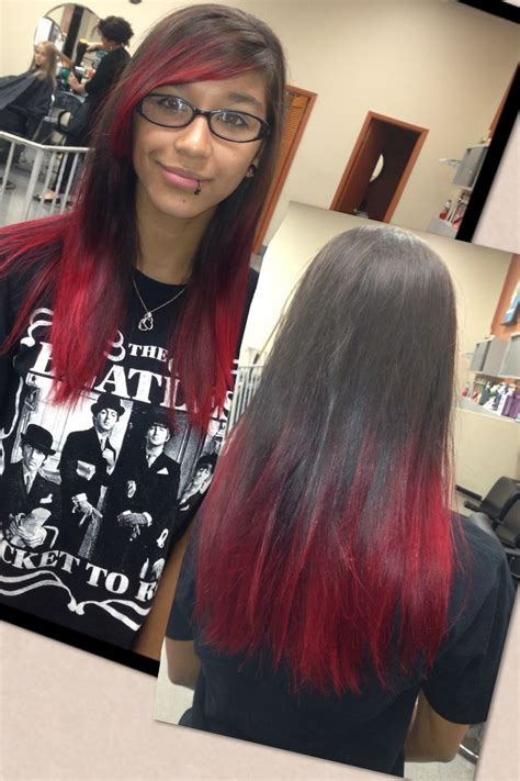 17 Best Images About Hair On Pinterest Stylists Red Dip Dye And Red Peekaboo