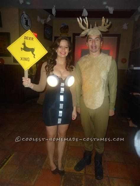 Hilarious Deer In Headlights Couple Costume Couples Costumes Funny