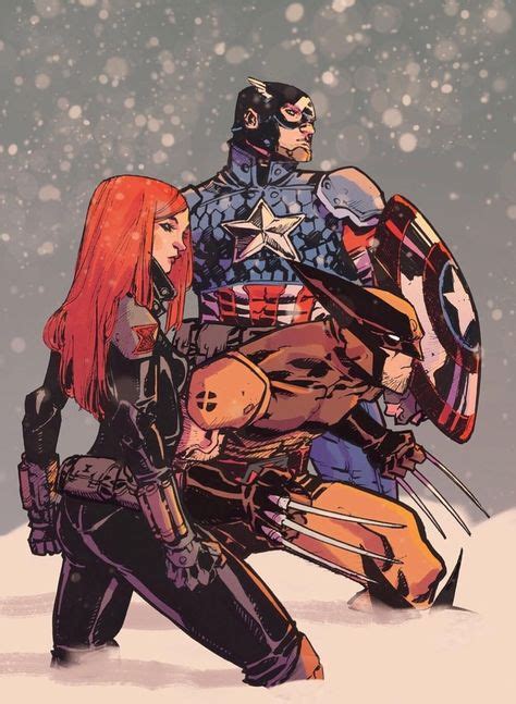 Black Widow Captain America And Wolverine Comics Artwork Comic