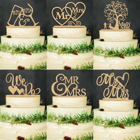 Wood Wedding Cake Toppers Rustic Vintage Country Themes Mr Mrs Love Just Married