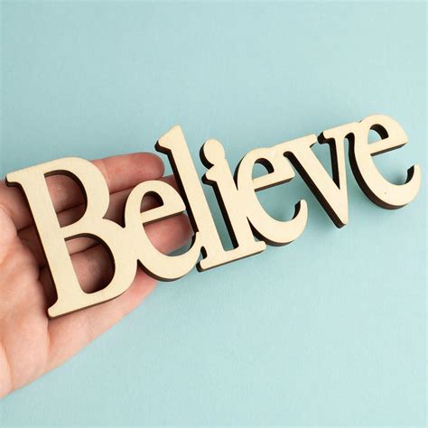Unfinished Wood Believe Word Cutout All Wood Cutouts Wood Crafts