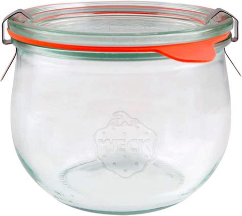 Weck 744 580ml Tulip Storage Jar Including Glass Lid Seal And Clamps For