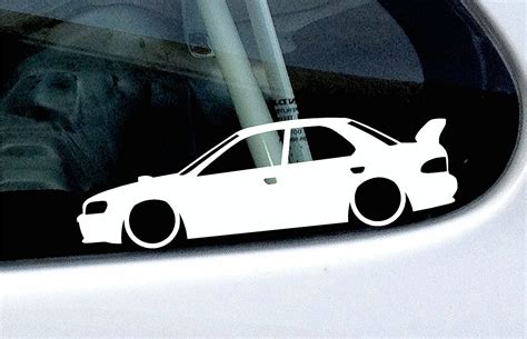 for lowered car shape sticker based on subaru impreza wrx sti gen 1 gc8 with large wing car