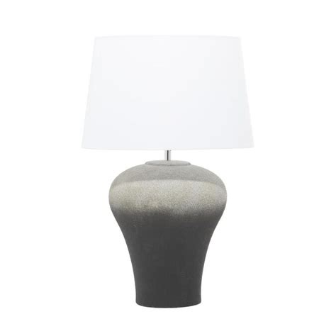 Black Ombre Textured Ceramic Table Lamp With White Shade 15 In X 2375