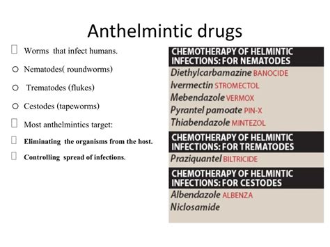 Ppt Anthelmintic Drugs Powerpoint Presentation Free Download Id