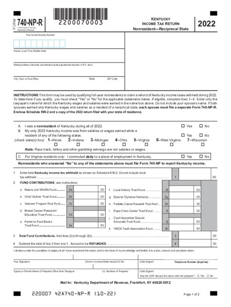 2022 Form Ky 740 Np R Fill Online Printable Fillable Blank Pdffiller