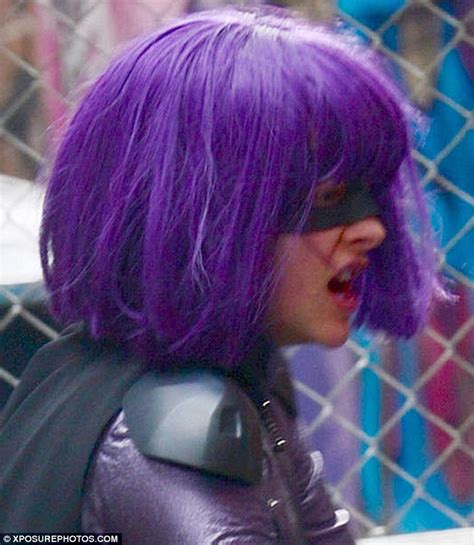 chloe moretz dons purple wig to film fight scenes for kick ass 2 daily mail online