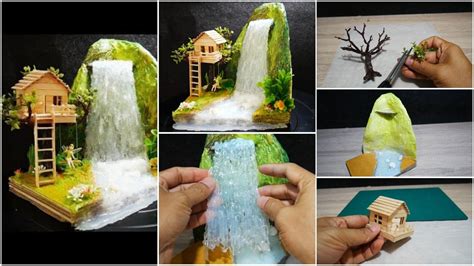 Hot Glue Waterfall Mini House Simple Craft Ideas