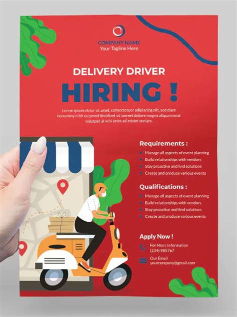 A Person Is Holding Up A Flyer For A Delivery Company That Has An Image