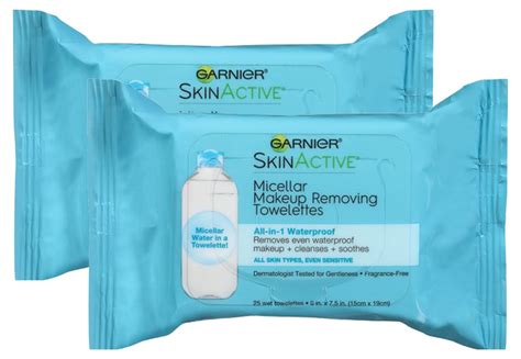 25 Ct Garnier Skinactive Micellar Waterproof Makeup Remover Wipes Pack Of 2
